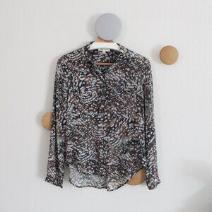 Anthropologie x Cloth & Stone Lightweight Animal Print Long Sleeve Button Down